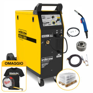Deca MIGA 380 - Saldatrice multiprocesso sinergica 220V MIG Sinergico / MIG Manuale / No Gas / MMA / TIG Lift.