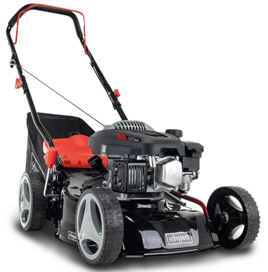 Scheppach mp132-42 Rasaerba tagliaerba a scoppio a spinta 3in1 132cc taglio 42cm, scocca in metallo