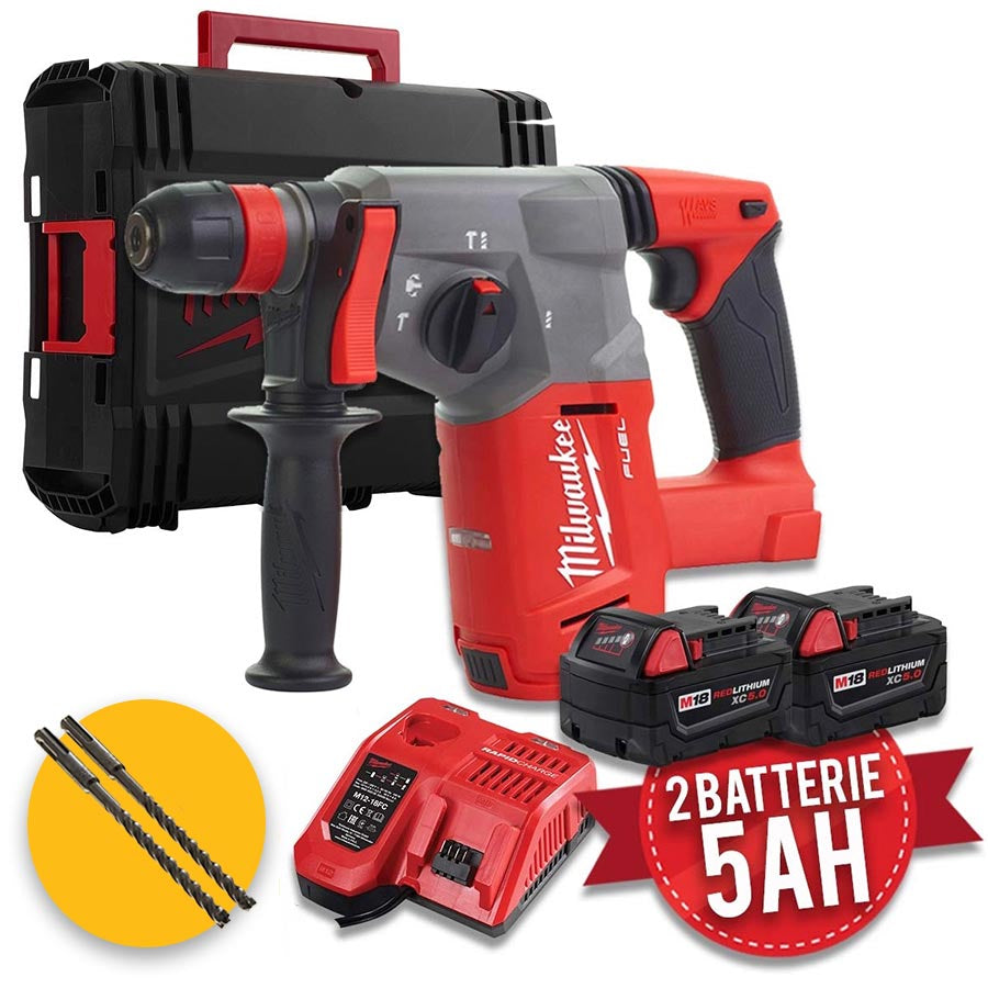 Milwaukee Tassellatore SDS-PLUS 18V M18 CHX + 2 Batterie 5Ah + Valigetta