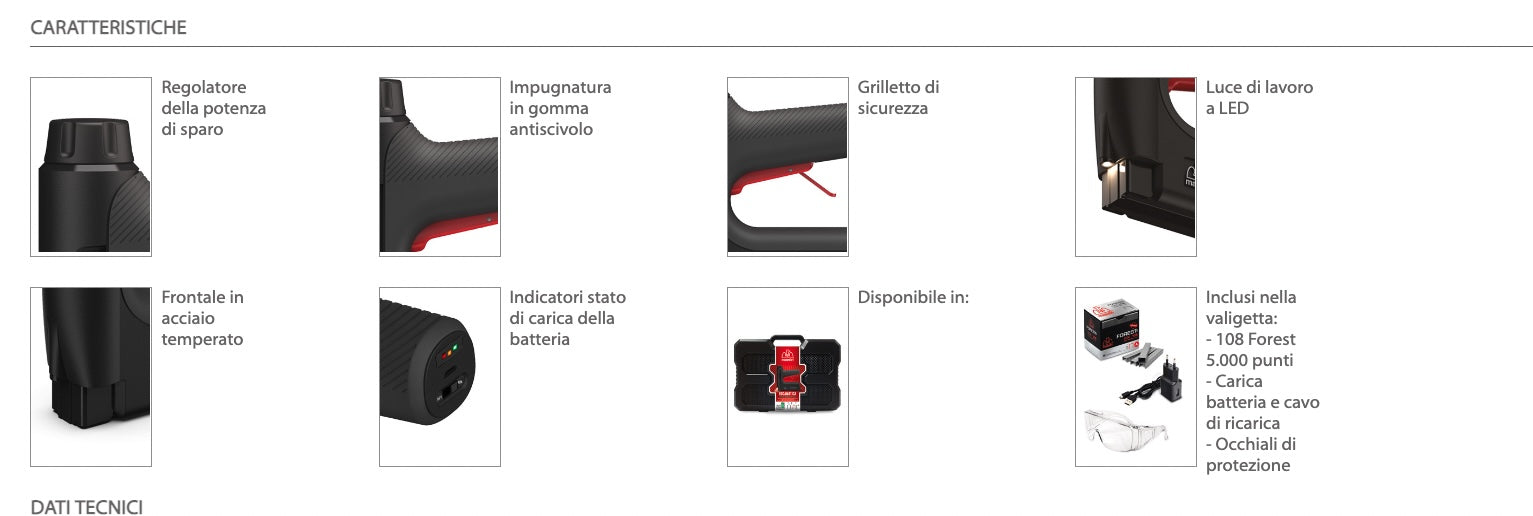 Romeo Maestri Rocamatica 114 - Fissatrice a batteria ricaricabile USB - 3,7V 2,0Ah - graffette 110 mm - Image 5