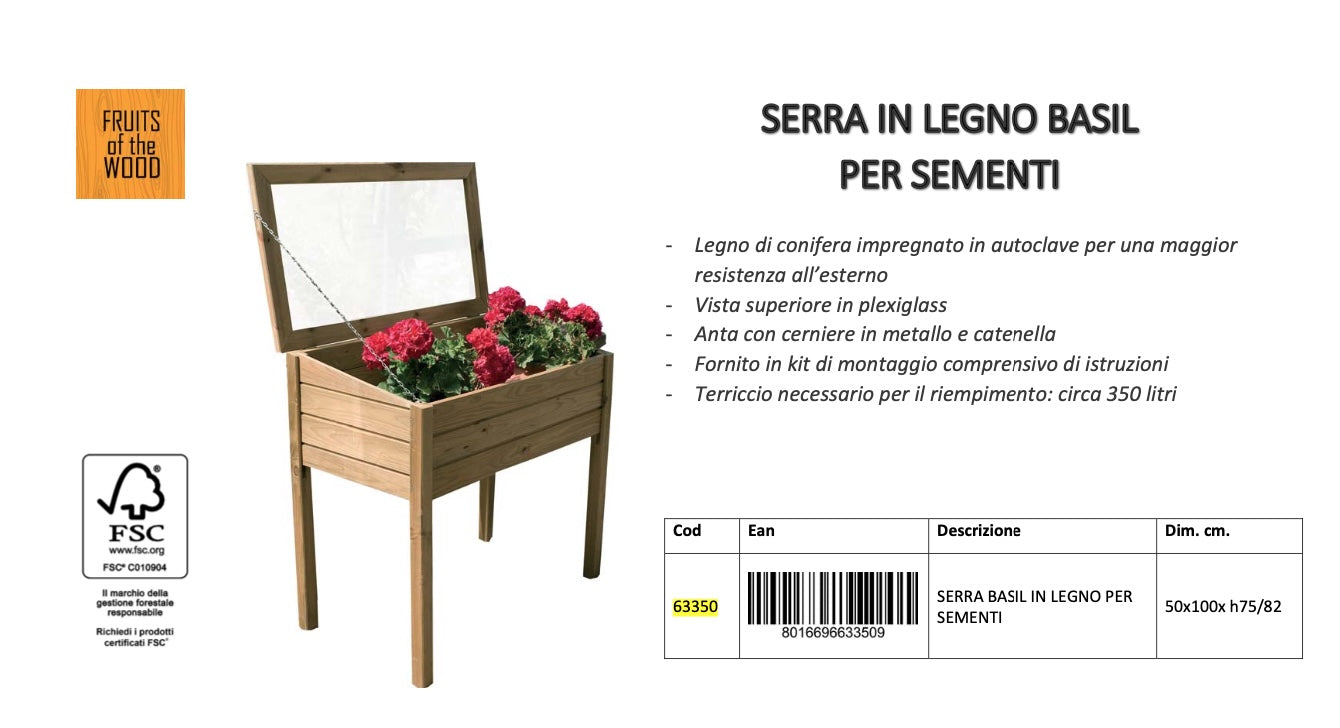 ALCE SERRA PER SEMENTI cm.50X100 h 75/82 FSC - Image 2