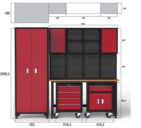 MarcoTools 05.088.142 - Arredamento modulare per officina completo di 107 utensili - Image 5