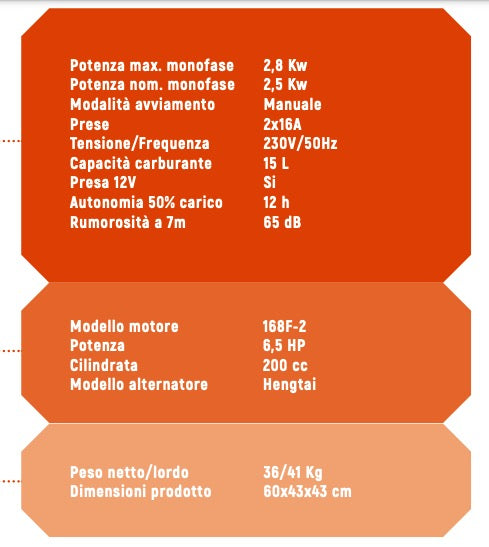 Vinco 60122 - Generatore a benzina 4 tempi - potenza nominale 2,5KW - Image 2