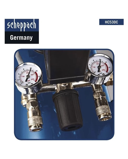 Scheppach HC53DC - Compressore aria 50 lt lubrificato portatile bicilindrico a V - Image 2