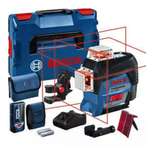 Bosch GLL 3-80 C Professional - Livella laser a linee a 360?? - 1 x 12V + Valigetta + Mirino + Ricevitore