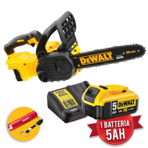 Dewalt DCM565P1-QW - Elettrosega a batteria 18V 5Ah - Motosega a barra 30cm