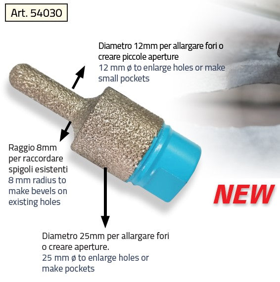 Sigma 054030 FRESA ALLARGATORE DIAMANTATO D.25 12 M14