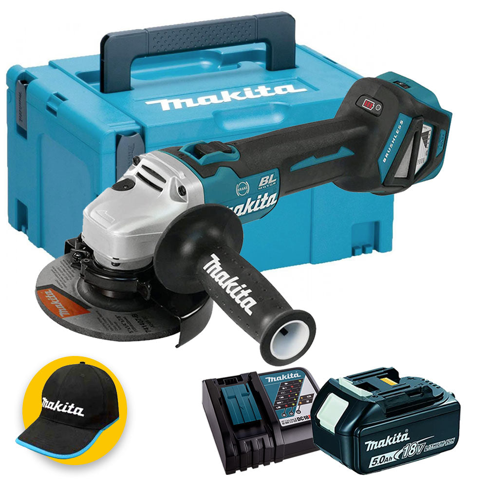 Makita DGA513Z1 - Smerigliatrice angolare a batteria 18V - 1 x 5Ah in valigetta