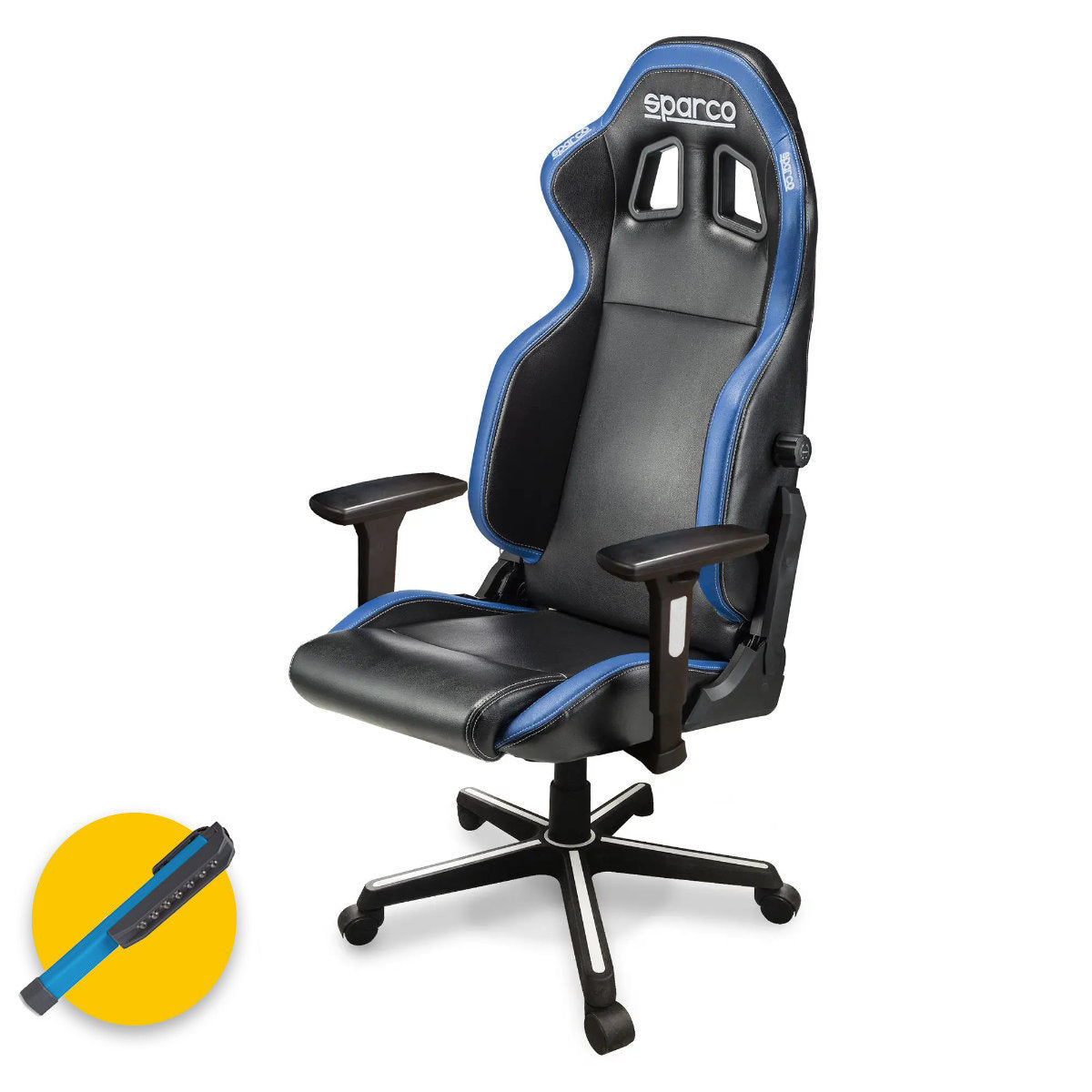 Sparco ICON Nero/Azzurro - Sedia poltrona da ufficio Sparco - 00998NRAZ