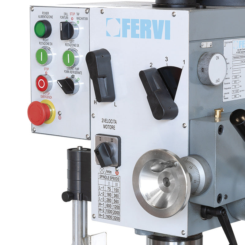 Fervi T047/400VDA - Trapano fresa ad ingranaggi con discesa automatica e maschiatura - Image 4