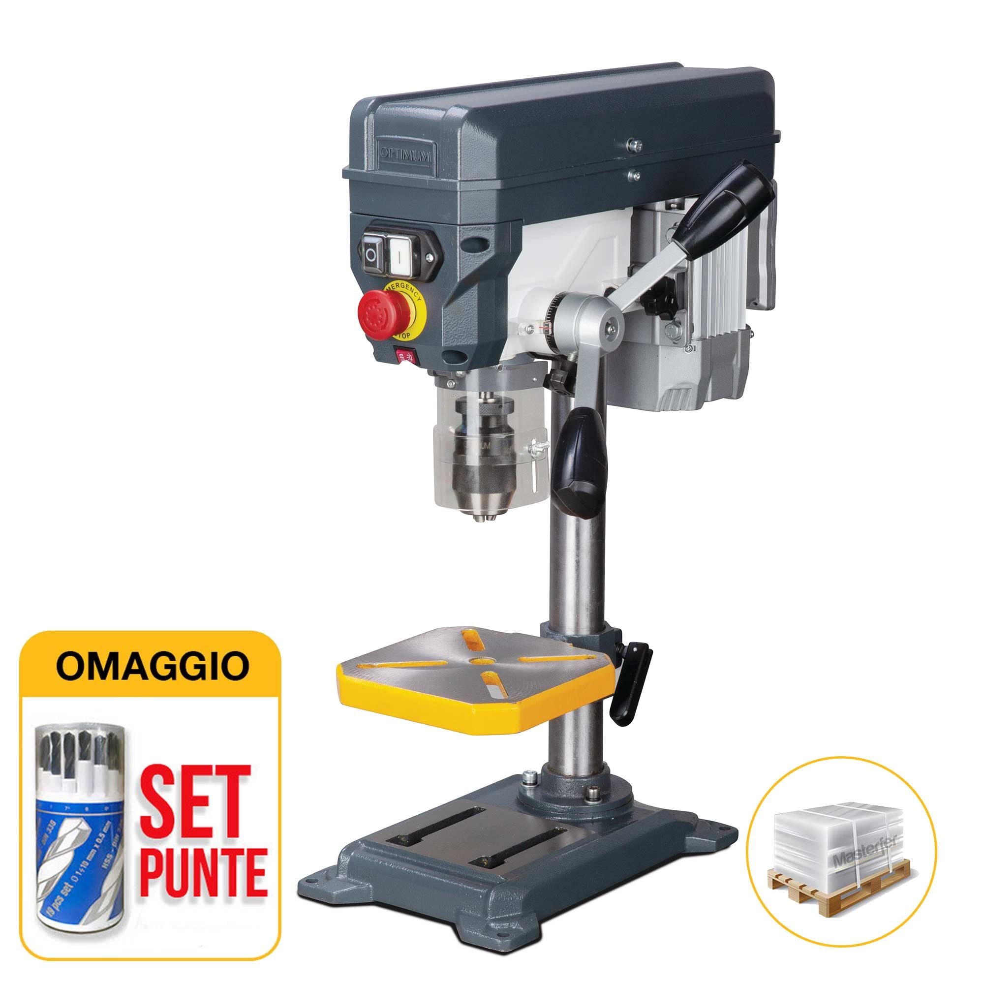 Optimum DQ 14 - Trapano a colonna da banco, 220V - 350W