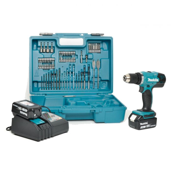 Makita DHP453RFX4 - Trapano avvitatore a batteria con percussione, 2 x 3ah in valigetta e 74 accessori - Image 4