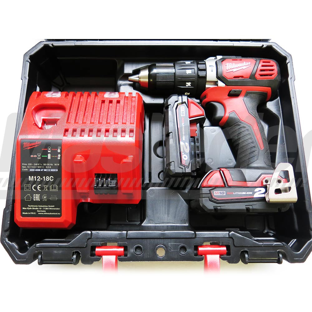 Milwaukee M18 BPD-202C - trapano avvitatore 18V a batteria con percussione, batterie 2 x 2.0Ah - Image 3
