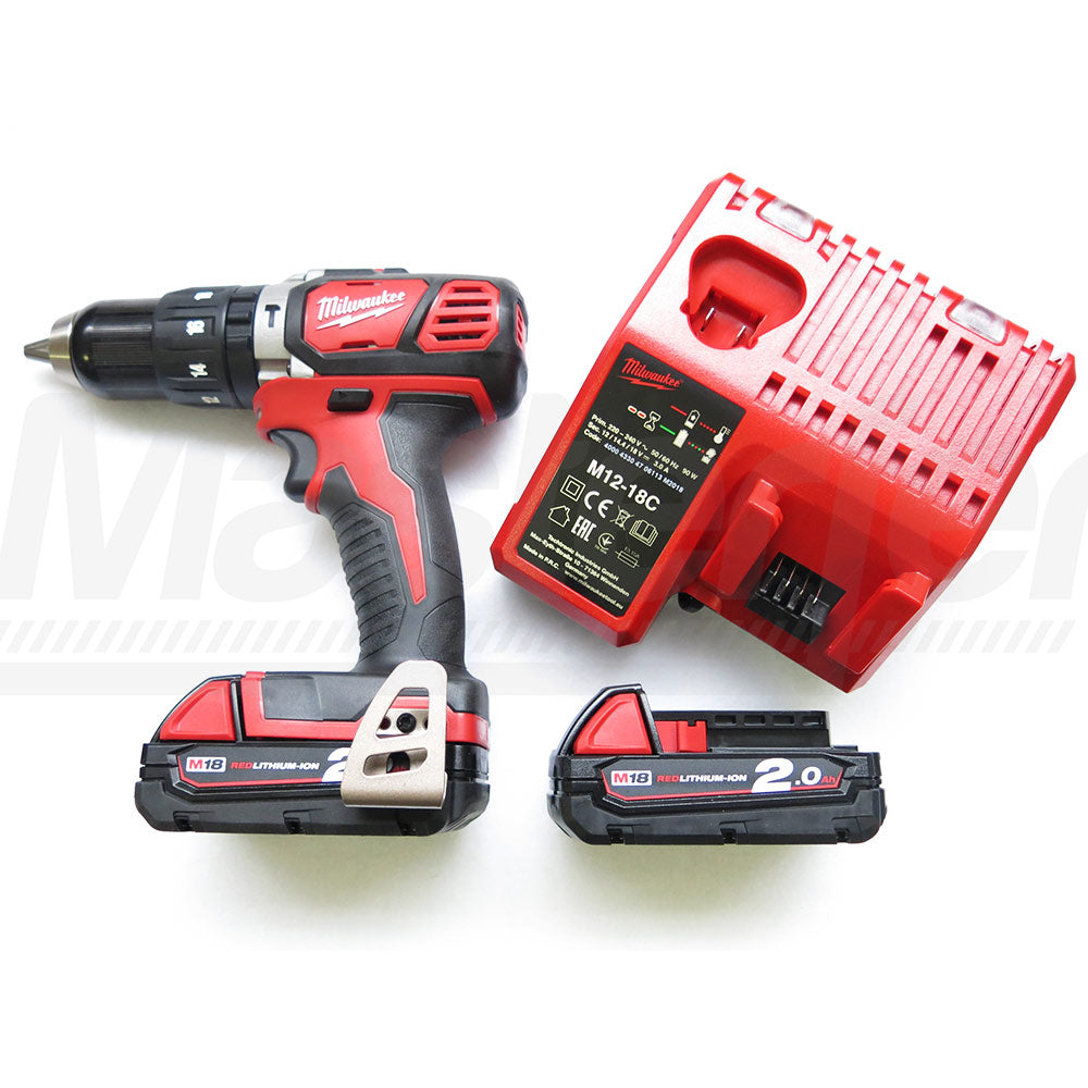 Milwaukee M18 BPD-202C - trapano avvitatore 18V a batteria con percussione, batterie 2 x 2.0Ah - Image 2